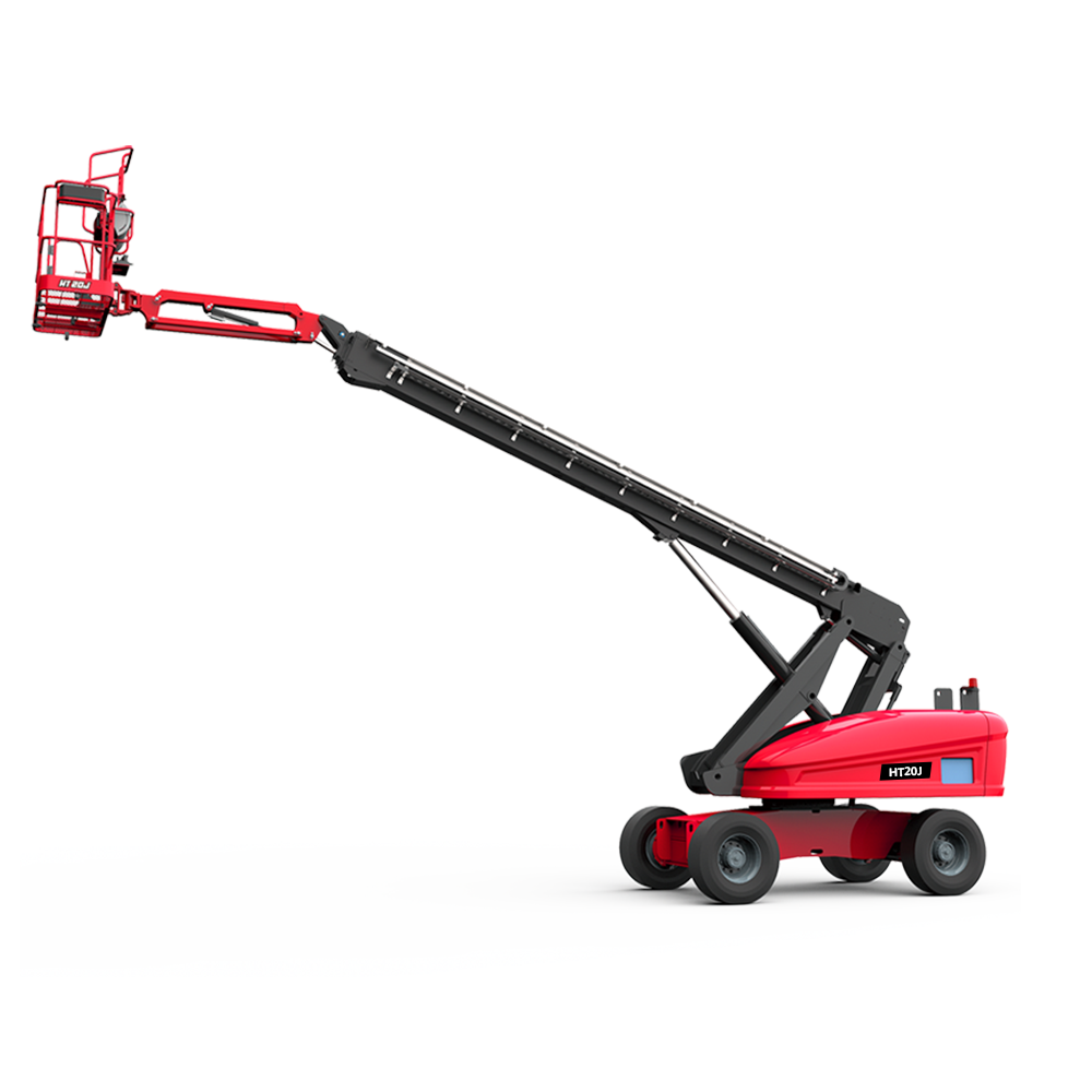 Straight or telescopic boom lift vector. Separate layer of angle