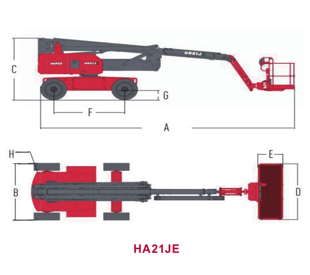 HA21JE Электрический подъемник с шарнирно-сочлененной стрелой