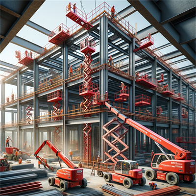 Çelik Yapı İnşaatı İçin Hava Çalışma Platformları 